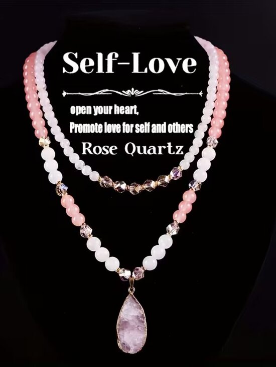 Jewelry - Rose Quartz - 2 pc Necklace Set - New